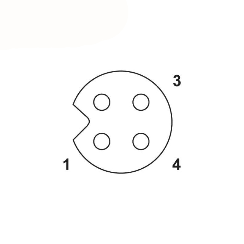 M5 3pins A code female moldable connector,brass with nickel plated screw